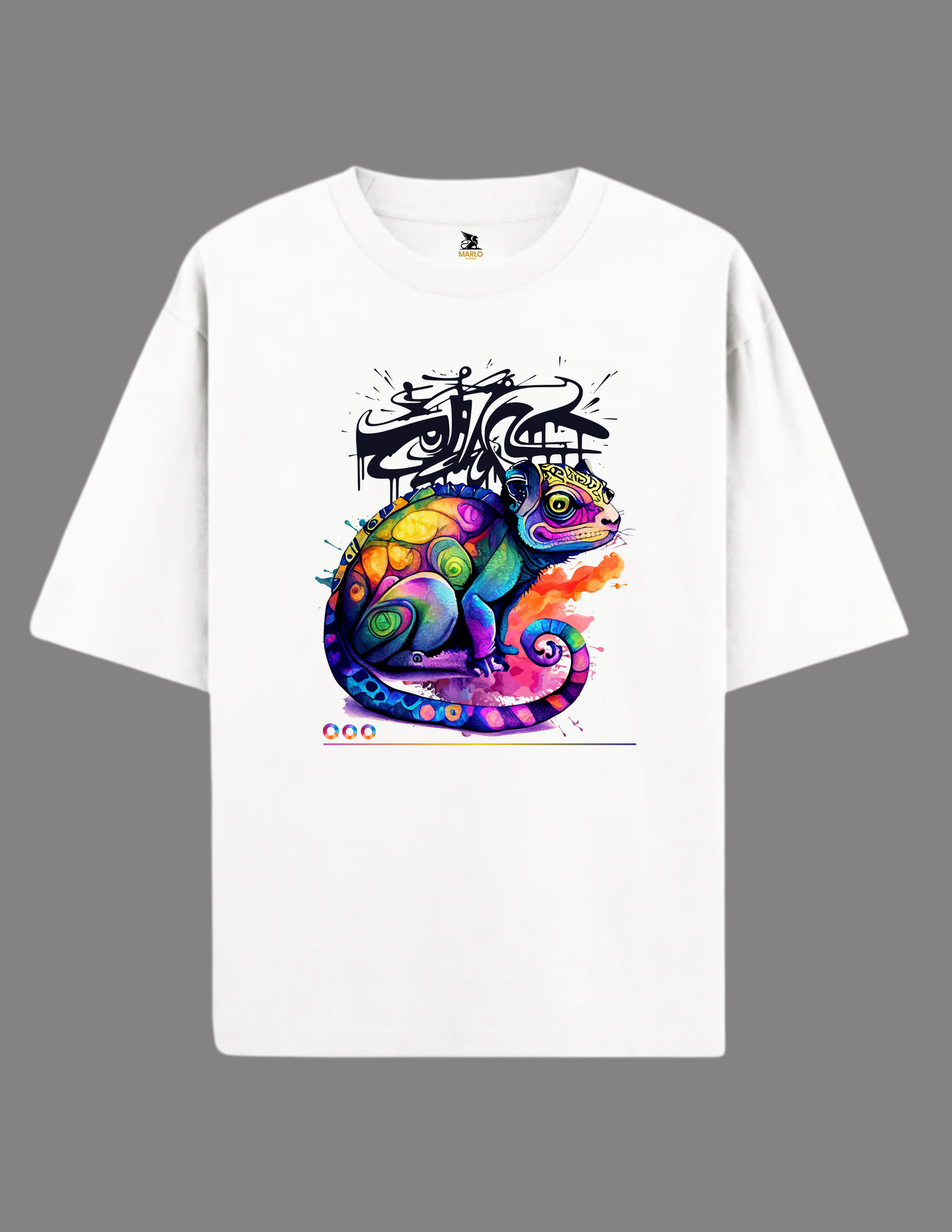 Chameleon T-Shirt Printed Oversize Unisex WHITE