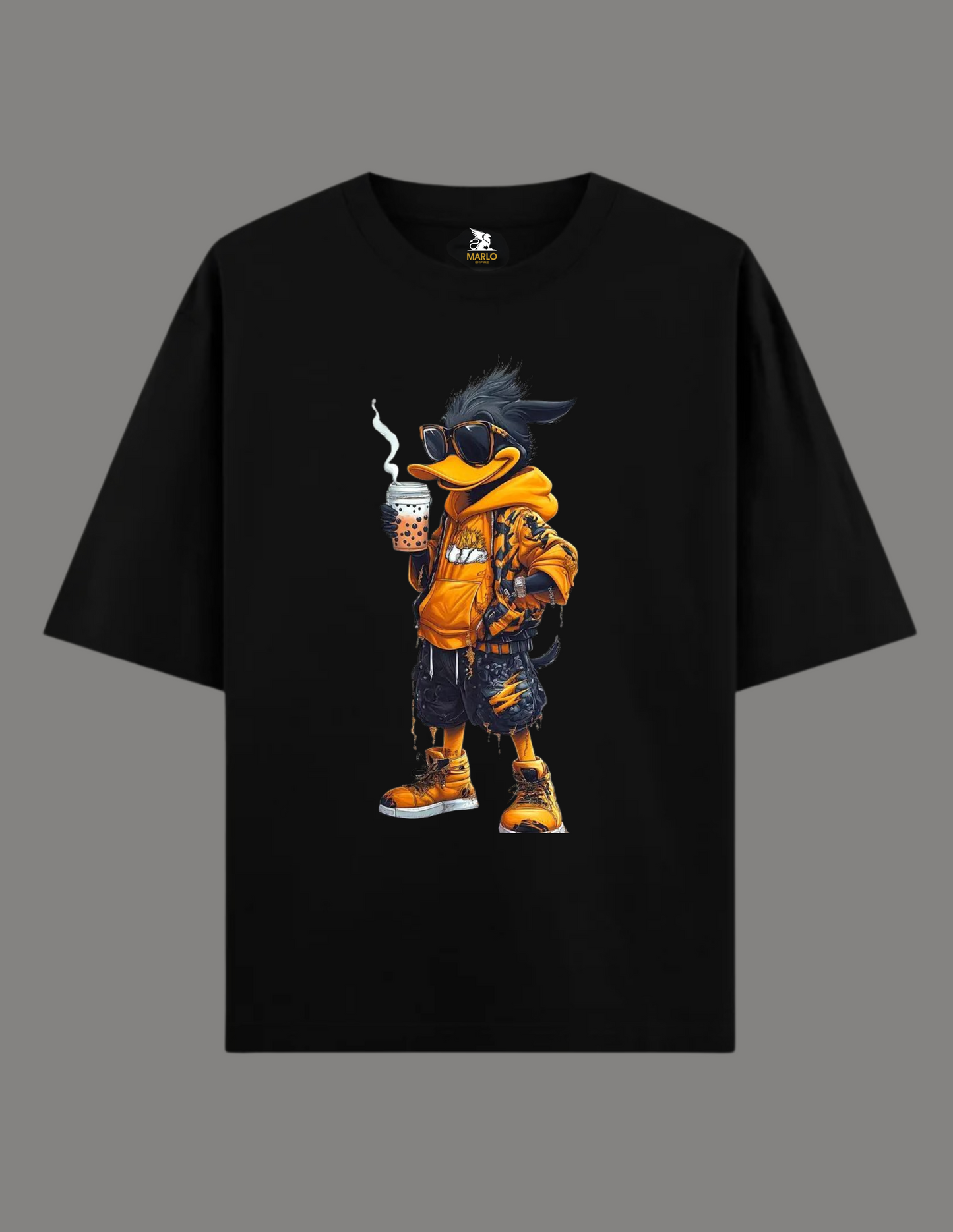 COOL DUCK T-Shirt Printed Oversize Unisex BLACK