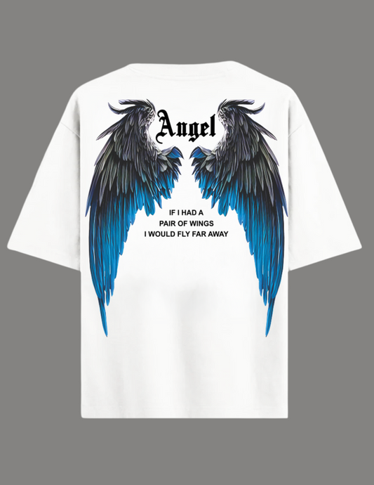 ANGEL WINGS T-Shirt Printed Oversize Unisex WHITE