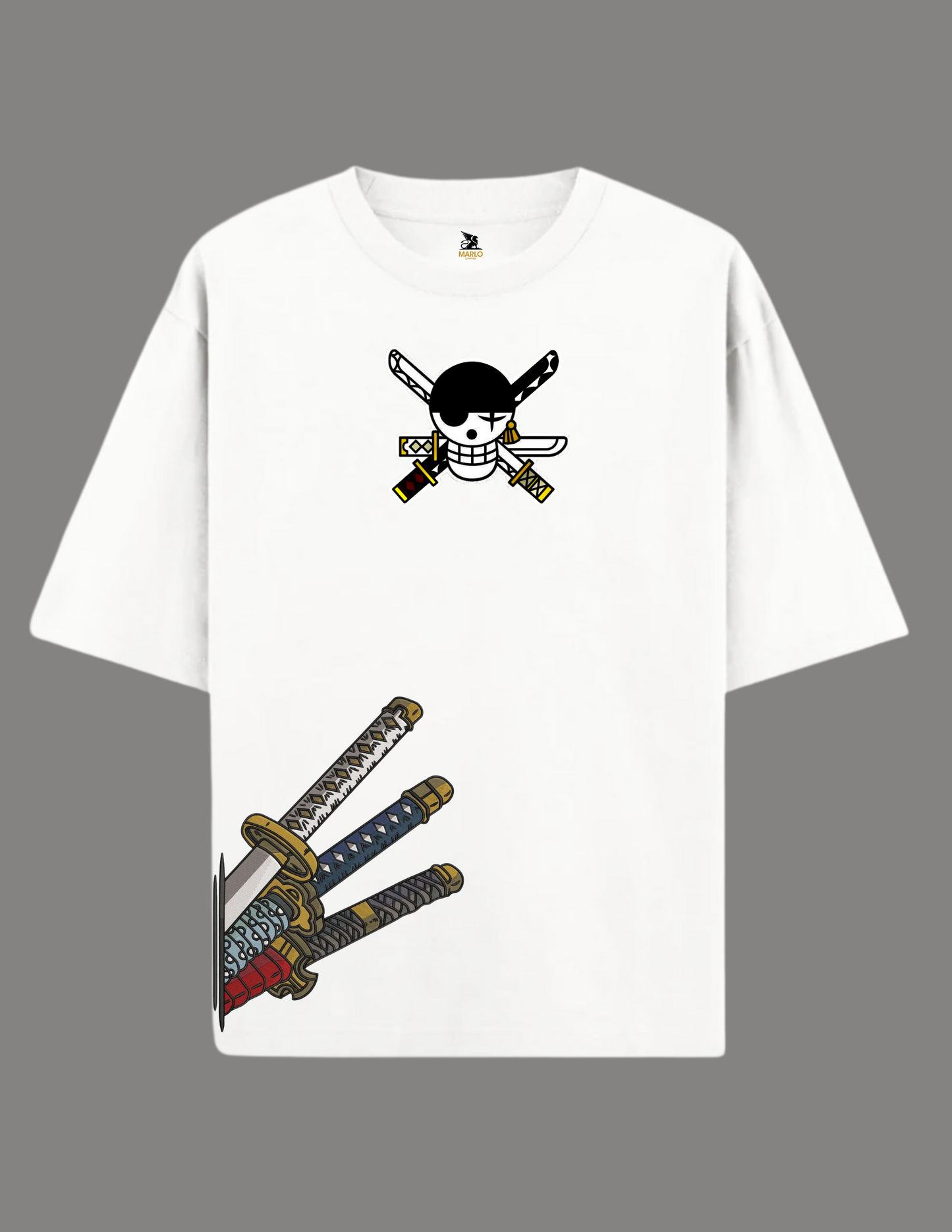 Roronoa Zoro Anime Oversized T-Shirt WHITE