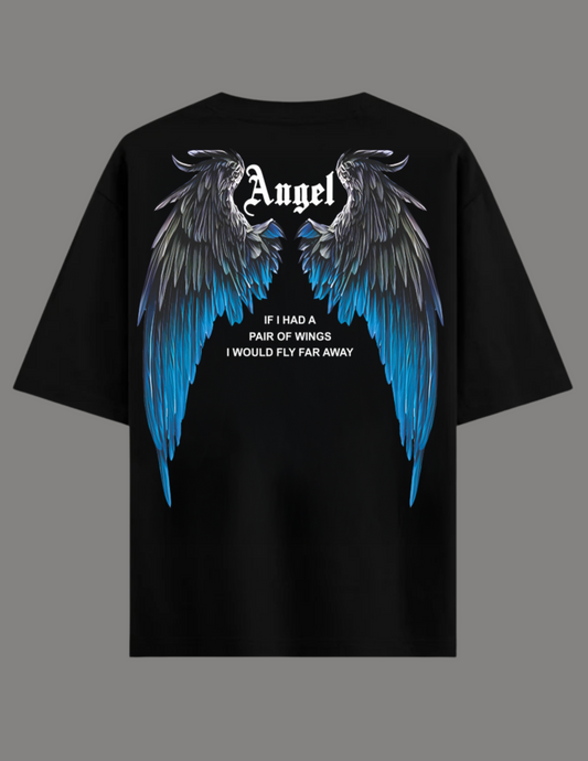 ANGEL WINGS T-Shirt Printed Oversize Unisex BLACK