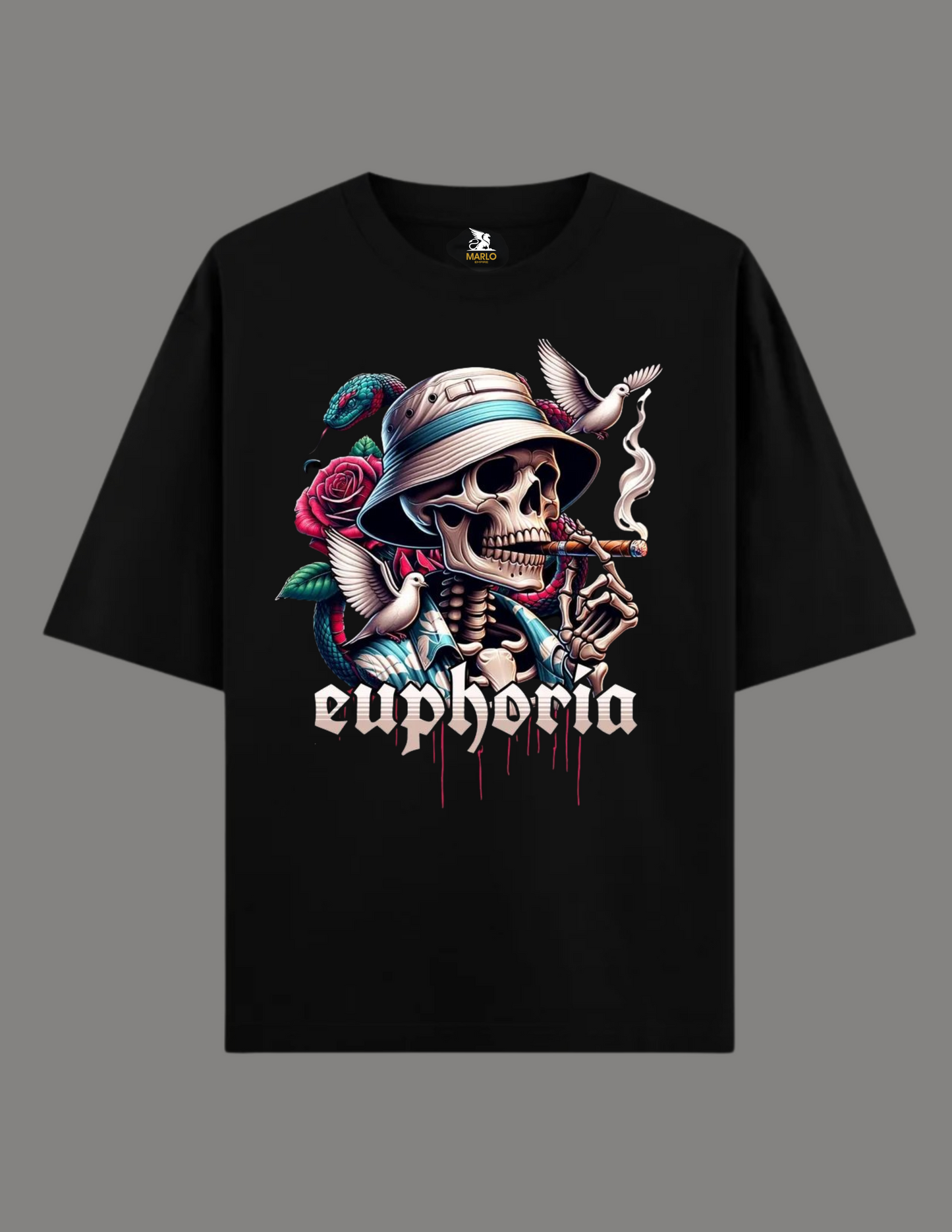SUMMER VIBES T-Shirt Printed Oversize Unisex BLACK