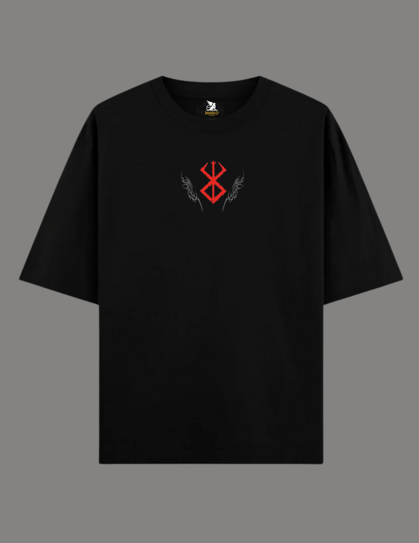 BRSBREK M Anime Oversized T-Shirt BLACK