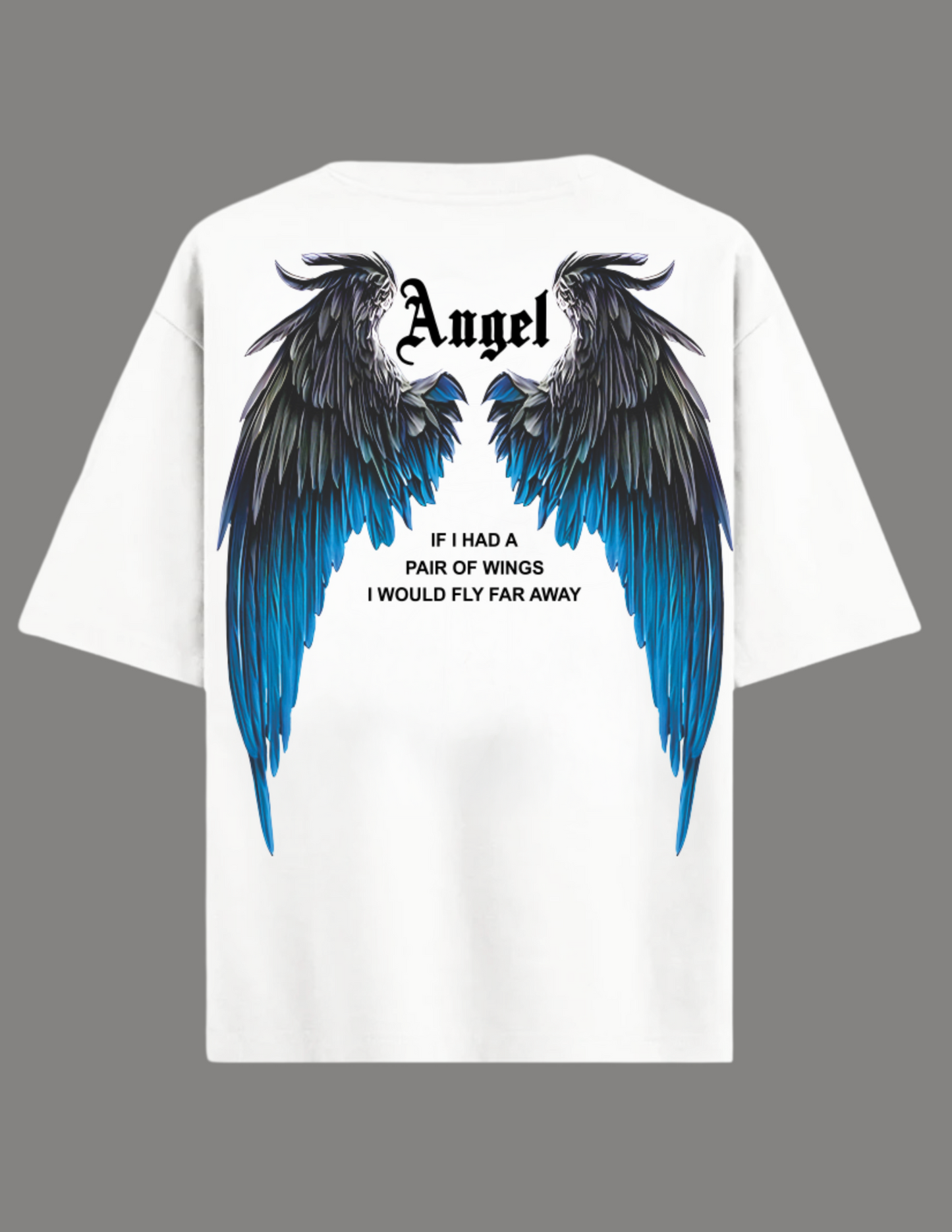 ANGEL WINGS T-Shirt Printed Oversize Unisex WHITE
