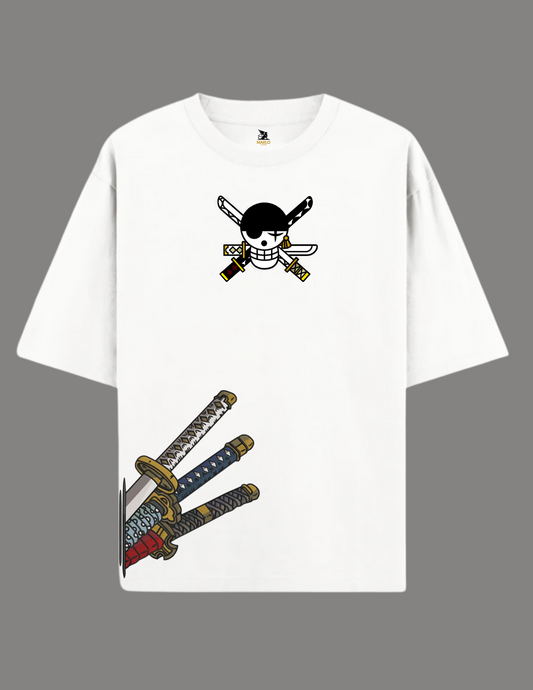 Roronoa Zoro Anime Oversized T-Shirt WHITE