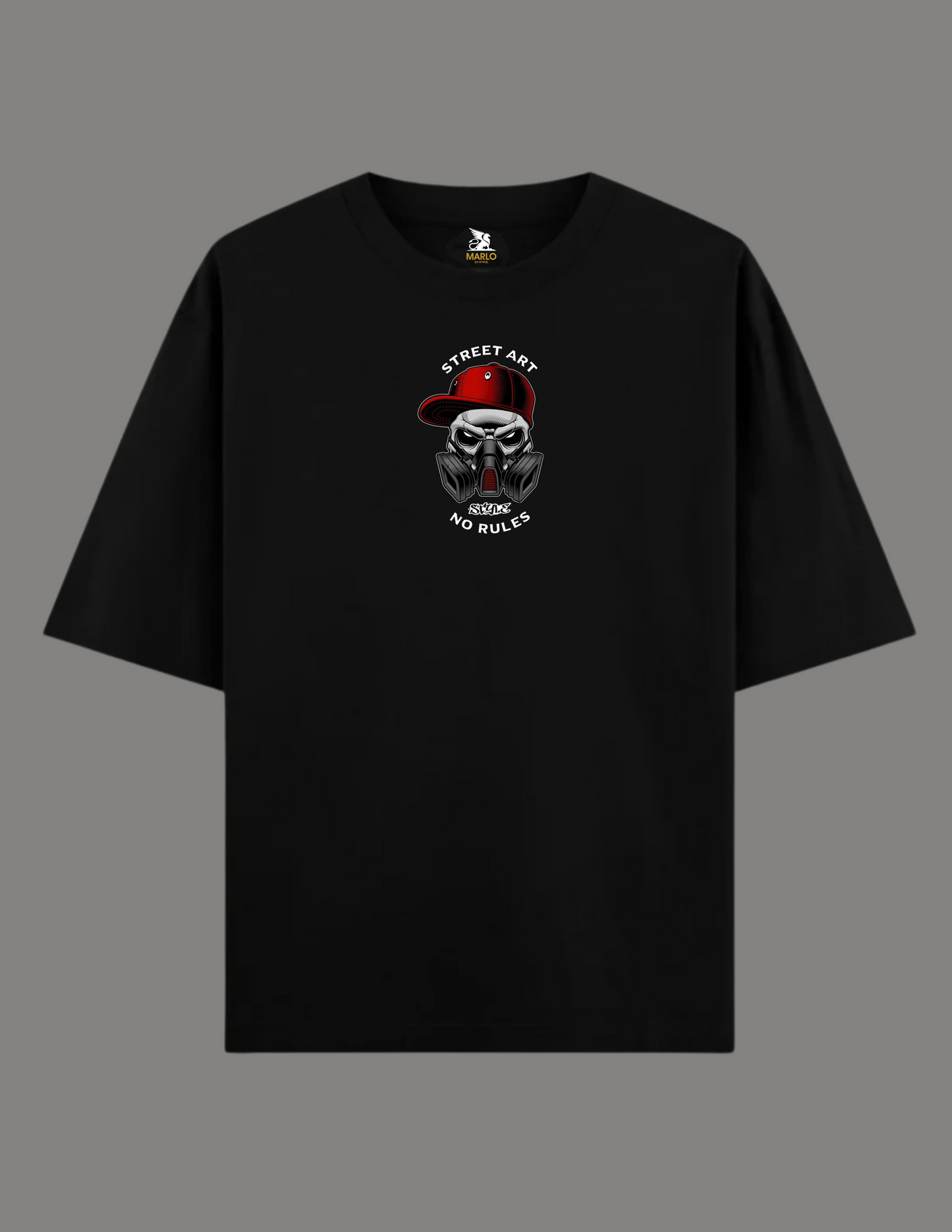 STREET ART T-Shirt Printed Oversize Unisex BLACK