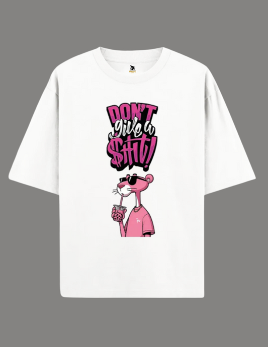 Vordevia Panther T-Shirt Printed Oversize Unisex WHITE