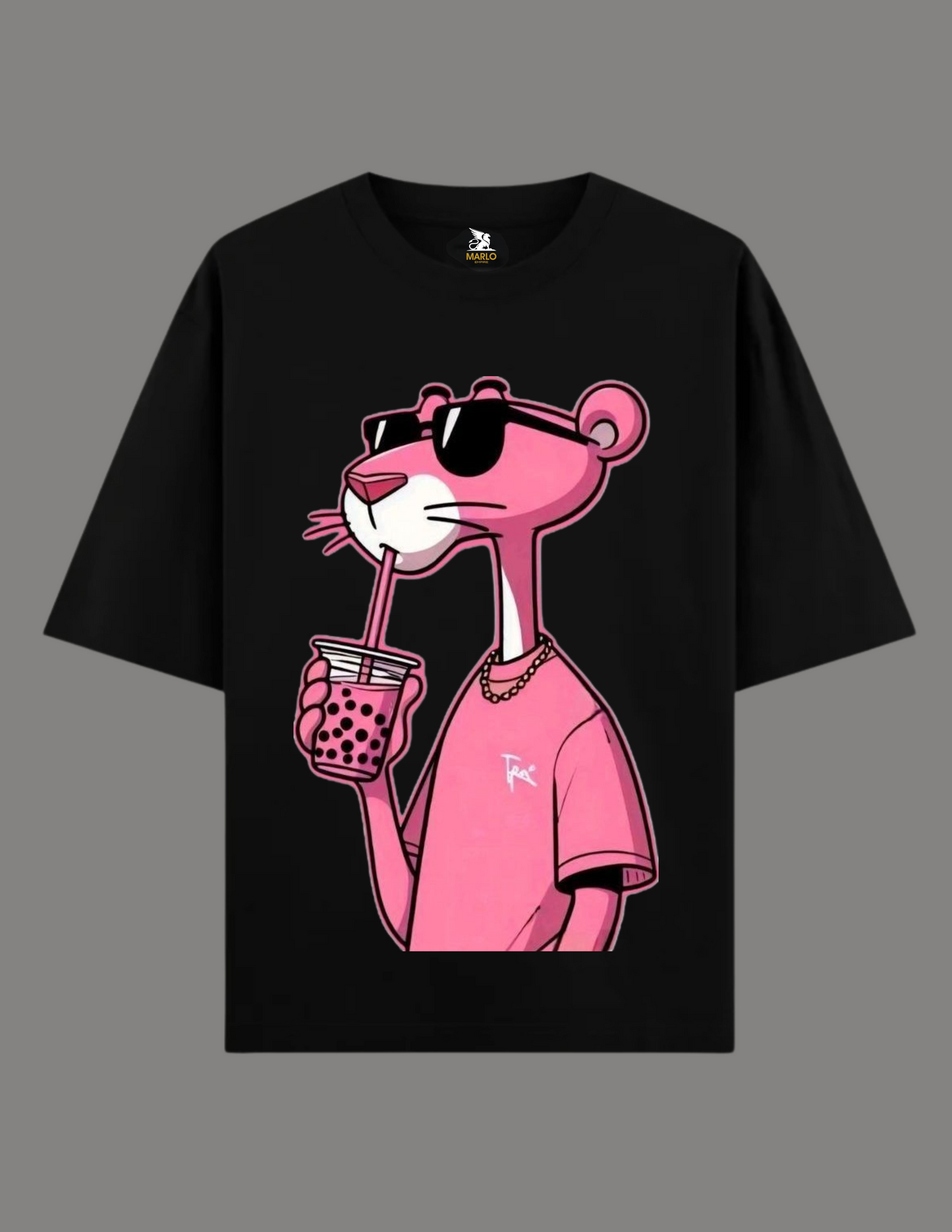 Pink Panther T-Shirt Printed Oversize Unisex BLACK
