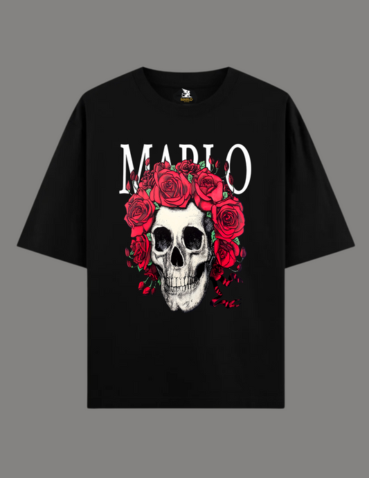 MARLO SKULL T-Shirt Printed Oversize Unisex BLACK
