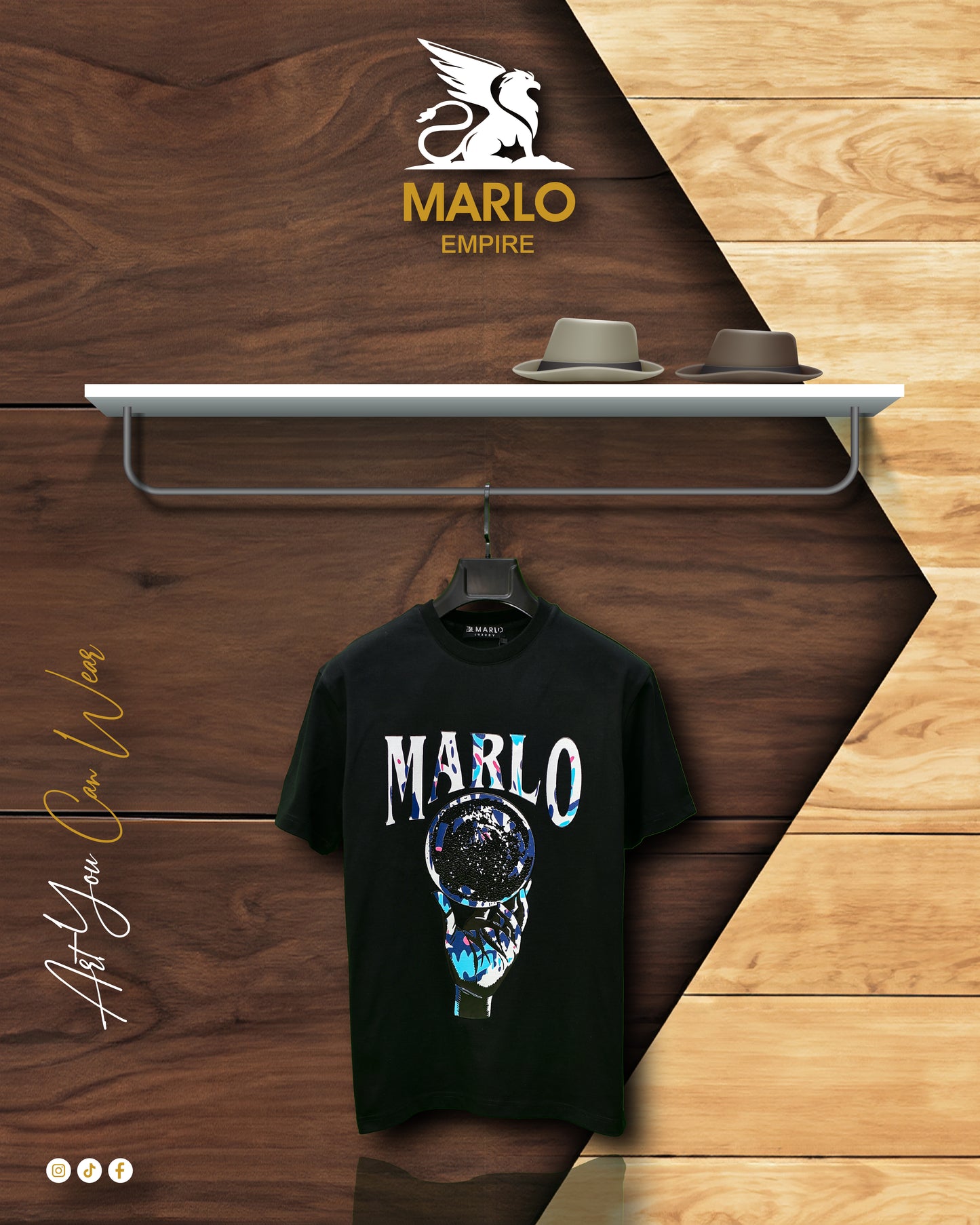 MARLO T-shirt Crystal Ball - BLACK